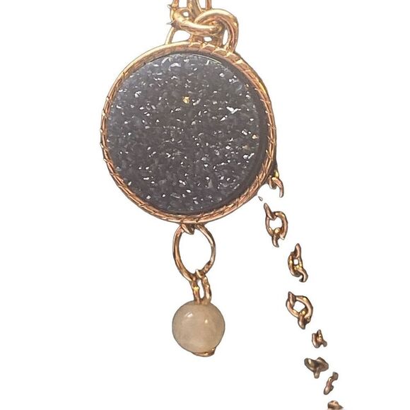 Vintage Druzy Gold Tone Thread Chain Bracelet 7” with 1” Extender Signed - Picture 5 of 12